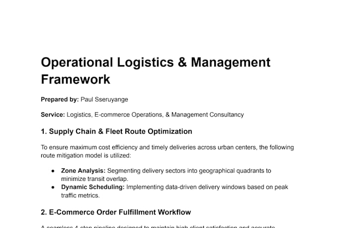 be your logistics and management consultant